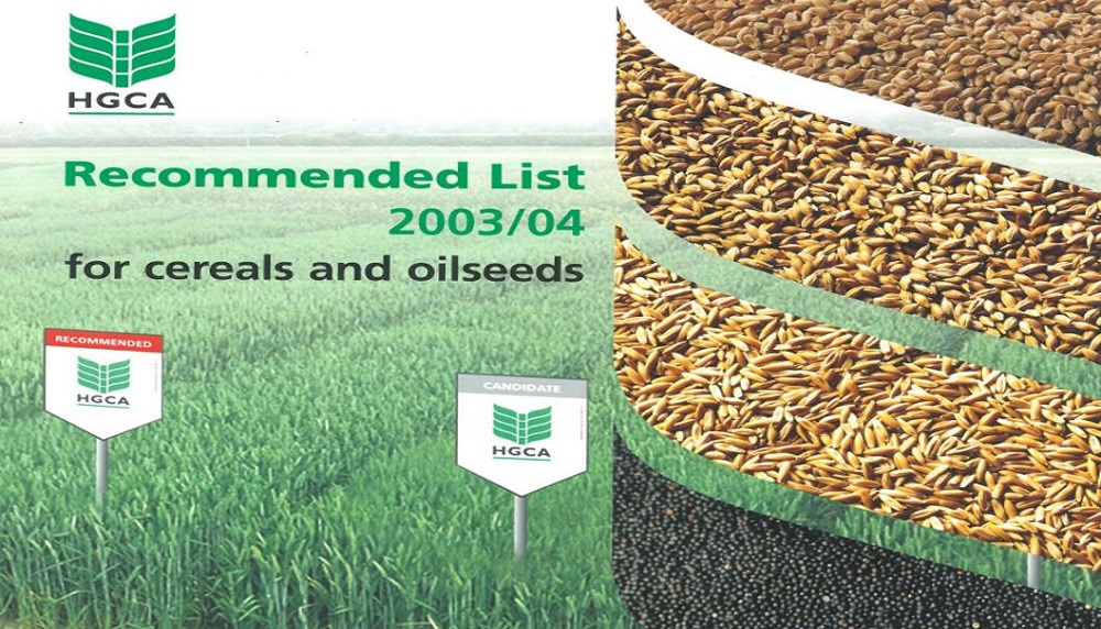 The HGCA Recommended Lists for cereals and oilseeds 2003-04